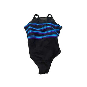 Longitude Women's Black Sleeveless Pullover One Piece Swim Suit Size 12